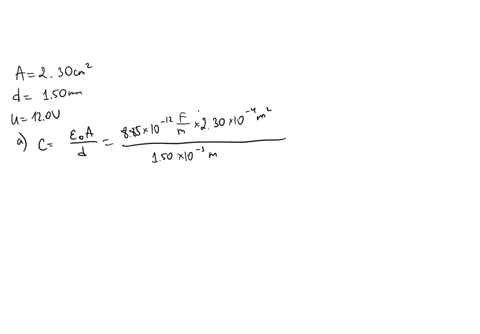 an-air-filled-parallel-plate-capacitor-has-plates-of-area-230-cm2-separated-by-150-mm-the-capacitor-is-connected-to-a-120-v-battery-a-find-the-value-of-its-capacitance-b-what-is-the-charge-o-04285