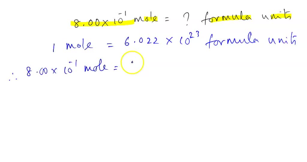 Solved Calculate The Number Of Formula Units In Mol Of