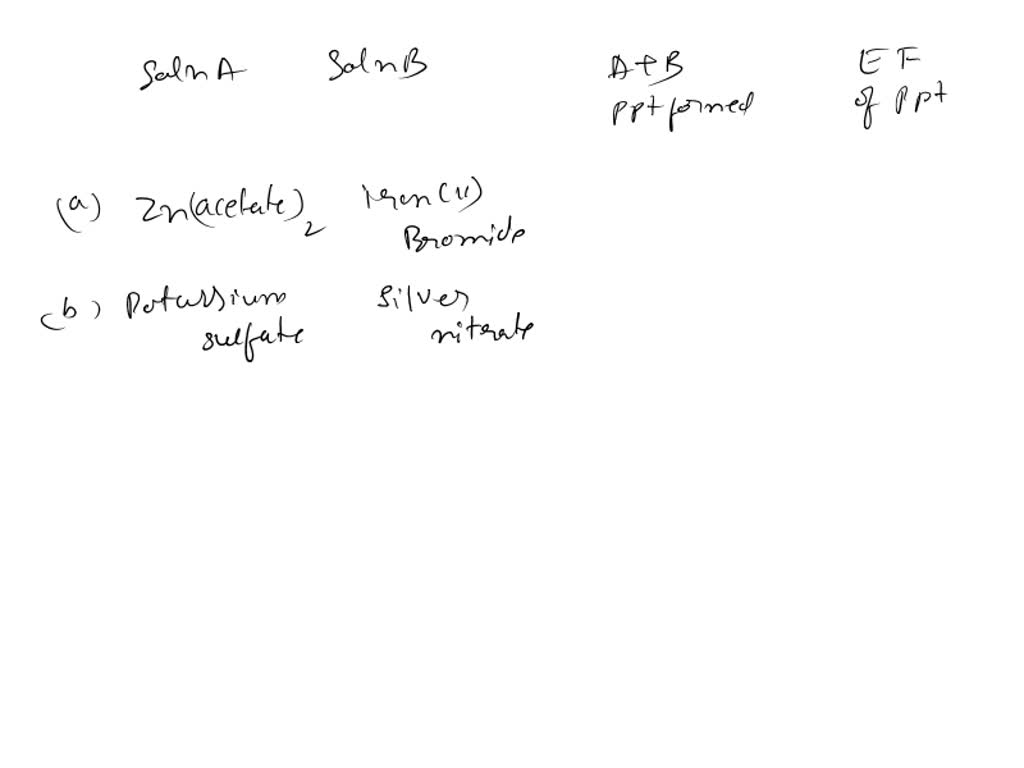 SOLVED: Does A Precipitate Form When A And B Are Mixed? Empirical ...