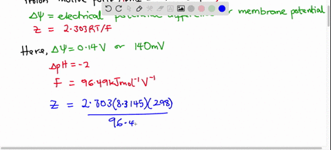 10-calculate-the-free-energy-of-the-proton-motive-force-if-the-mitochondrial-matrix-has-a-ph-of-7-and-the-intermembrane-space-is-ph-5-the-4v-is-014-the-faraday-constant-f-is-9649-kj-mol-lv-i-87512