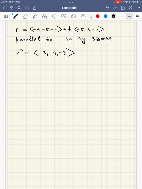 point-find-an-equation-of-a-plane-containing-the-line-r-4-5-4-56-3-which-is-parallel-to-the-plane-3x-4y-3z-39-in-which-the-coefiicient-of-x-is-3_-07383