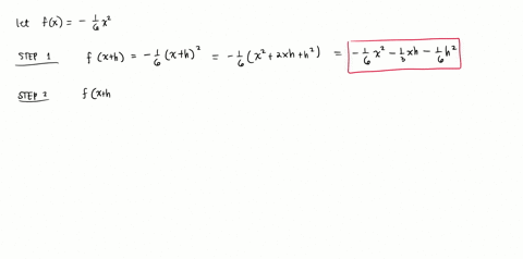 use-the-four-step-process-to-find-the-slope-of-the-tangent-line-to-the-graph-of-the-given-function-at-any-point-fx-step-1-fx-h-x-step-2-fx-h-fx-x-step-3-x-step-4-x-lim-x-69618