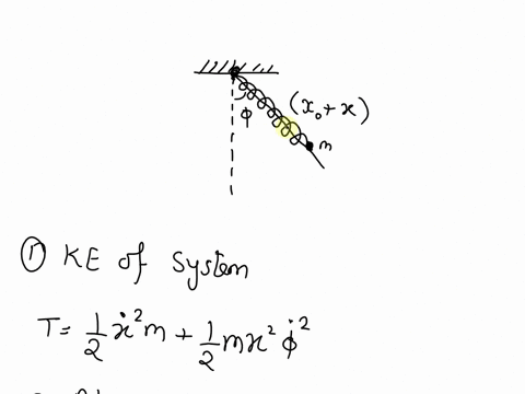 a-write-the-kinetic-energy-t-of-the-system-b-write-the-potential-energy-u-of-the-system-do-not-assume-the-angle-is-small-c-write-the-lagrangian-l-of-the-system-d-find-the-two-differential-equations-of