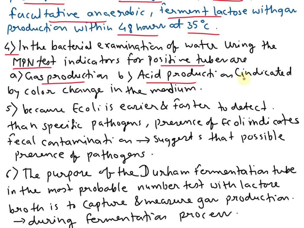 SOLVED: In the confirmatory test of water for the presence of coliforms ...