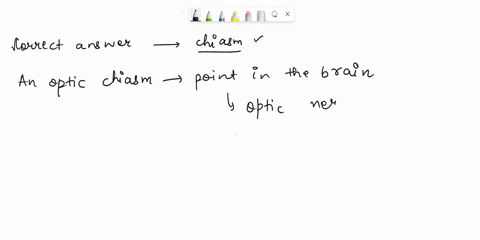the-point-where-optic-nerves-from-each-eye-cross-over-to-the-opposite-half-of-the-brain-is-the-optic-__________-a-chiasm-b-disk-c-retina-d-cornea-25585
