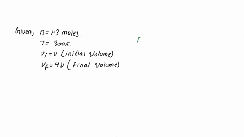 13-mole-of-an-ideal-gas-at-300-k-is-expanded-isothermally-and-reversibly-from-a-volume-v-to-volume-4v-what-is-the-change-in-entropy-of-the-gas-in-jk-52944