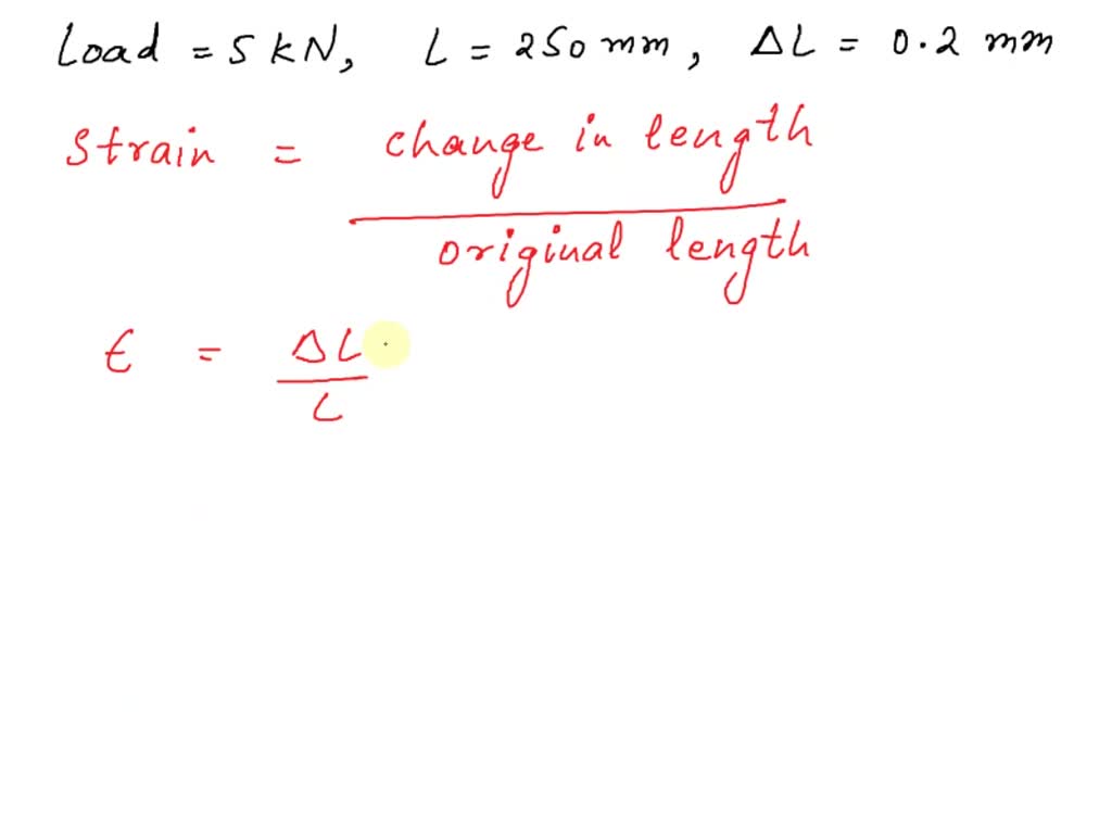 SOLVED Calculate the strain of a brass rod of length 250 mm which is