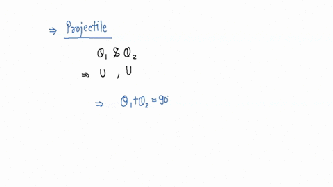 two-particles-are-projected-from-the-same-point-with-the-same-speed-at-different-angles-1-and-2-to-the-horizontal-they-have-the-same-horizontal-range-their-times-of-flights-are-t-1-and-t-2-respectivel