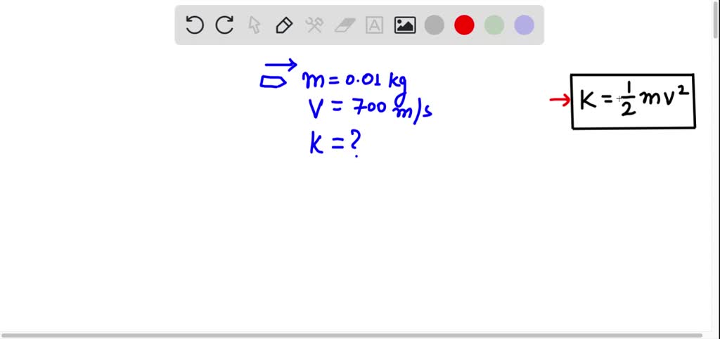 SOLVED: What is the kinetic energy of a 0.01 kg bullet traveling at a ...