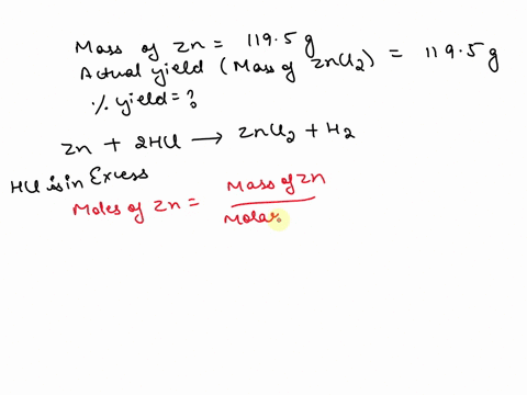 question-4-1-point-1195-g-of-zinc-react-in-an-excess-of-hydrochloric-acid-in-a-single-displacement-reaction_-if-1195-g-of-zinc-chloride-form-what-is-the-percentage-yield-4799-521-239-50-100-97918
