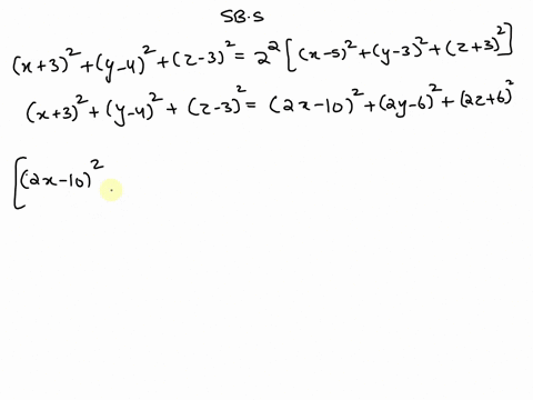 find-an-equation-of-the-sphere-containing-all-surface-points-p-x-y-z-such-that-the-distance-from-p-to-a3-4-3-is-twice-the-distance-from-p-to-b5-3-3-find-its-center-xyz-and-radius-51587