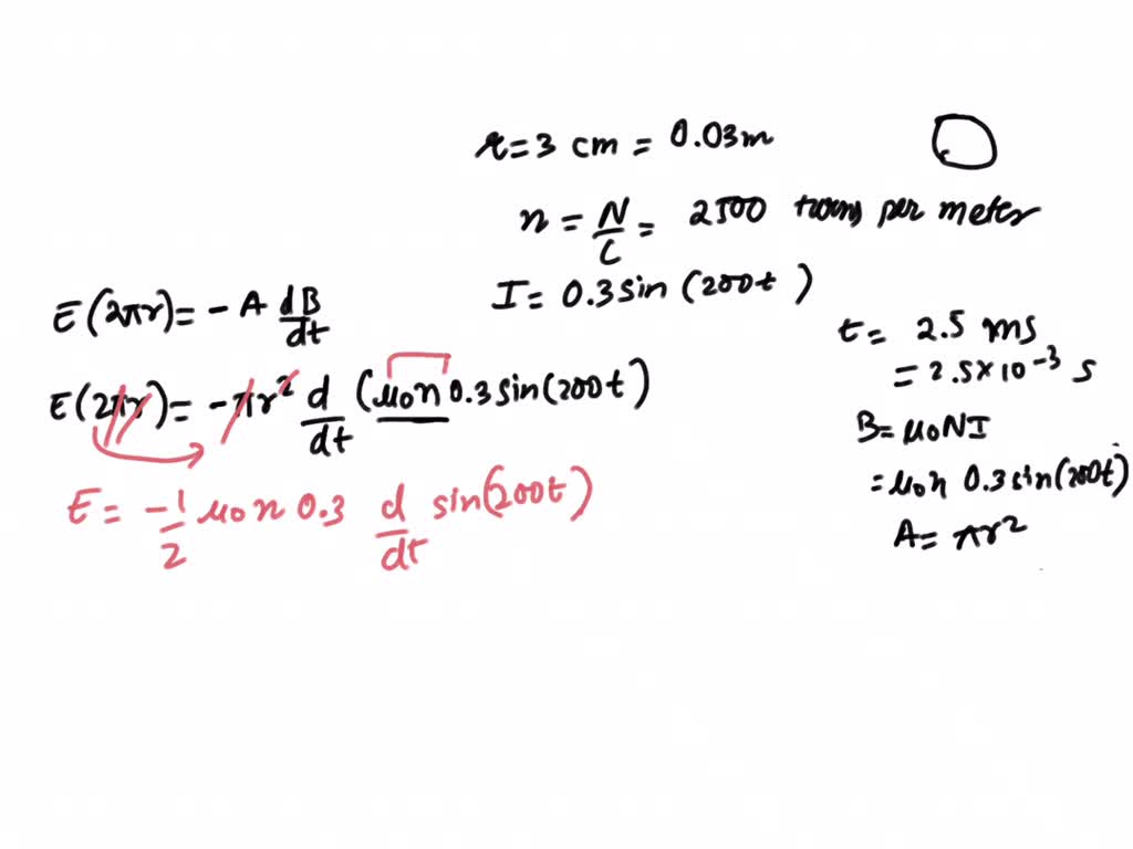 SOLVED A long solenoid (radius = 3 cm, 2500 turns per meter) carries a