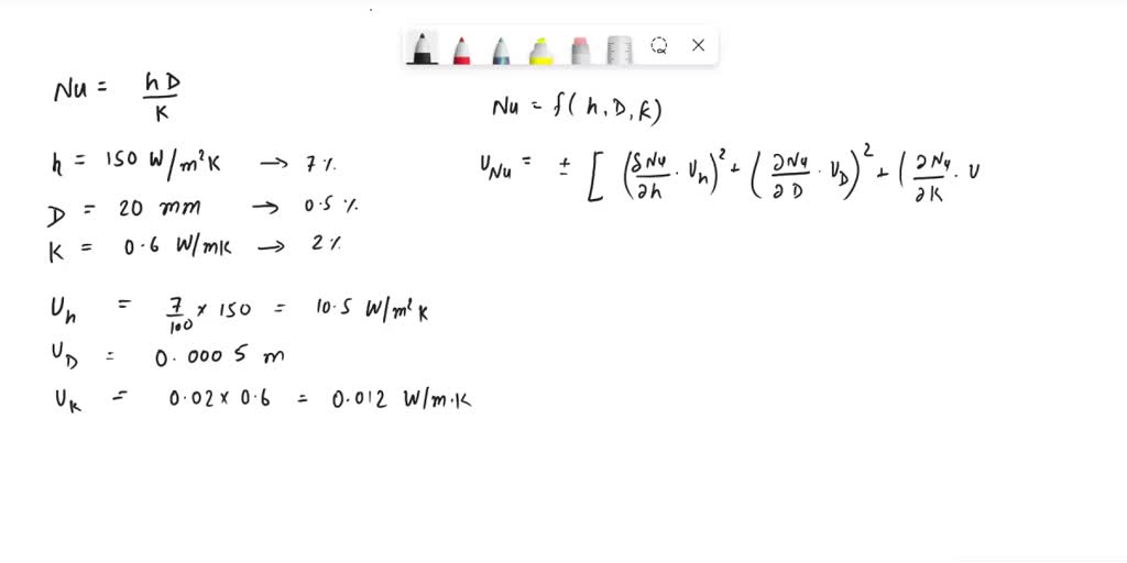 SOLVED: Heat transfer from a rod of diameter D immersed in a fluid can ...