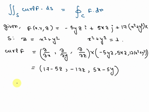 point-use-stokes-theorem-to-evaluate-fsxn-ds-where-fxy-z-syzi-sxzj-176x2-y2-zk-and-s-is-the-part-of-the-paraboloid-z-x2-y2-that-lies-inside-the-cylinder-x2-y2-1-oriented-upward_-21035