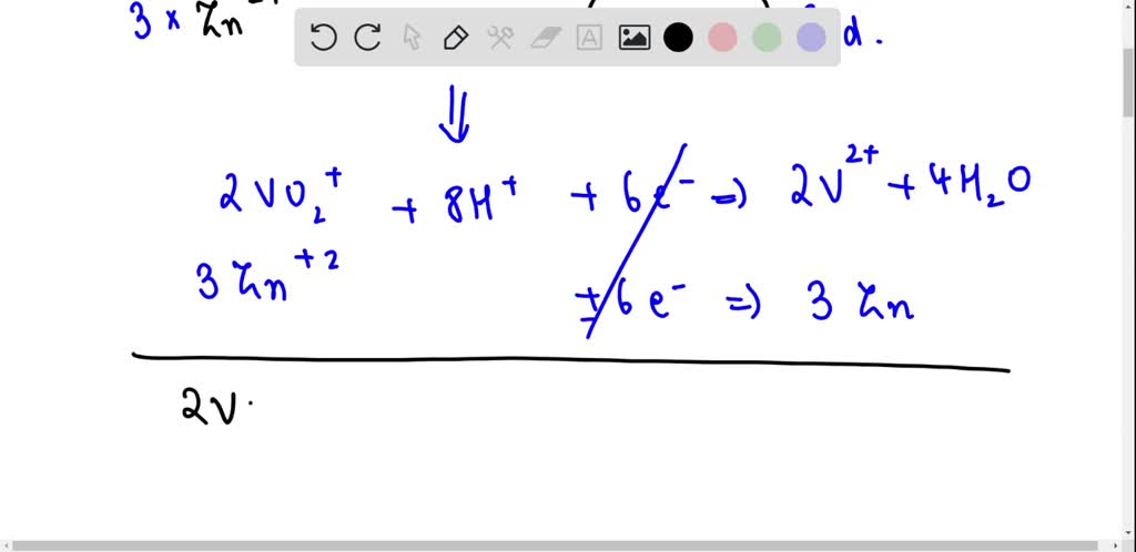 Solved Write A Balanced Redox Equation For The Vo2aqzn System And Calculate Eo For The 1320