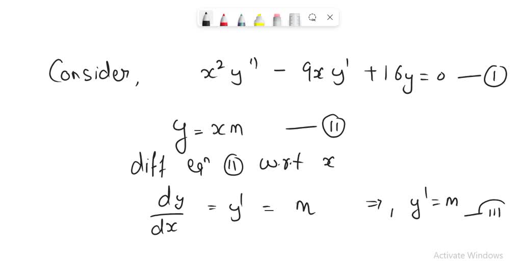 SOLVED: Find all values of m so that the function y = x^m is a solution ...