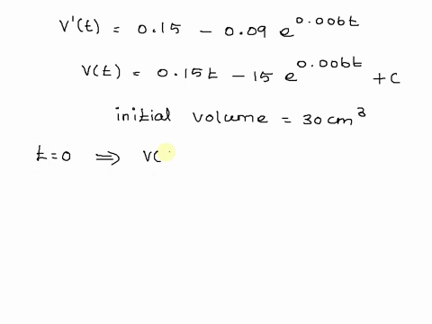 6-a-new-medical-procedure-is-applied-to-a-cancerous-tumor-with-volume-30-cin-days-later-the-volume-is-found-to-be-changing-at-the-rate-v-t-015-_-009et-00o6t-cmn-day-find-a-formula-for-the-vo-17522