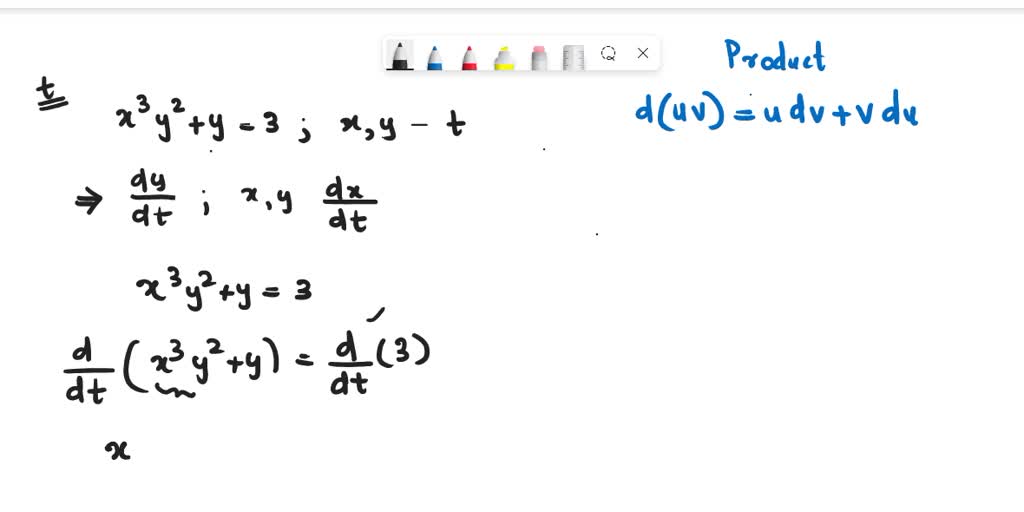 SOLVED: Find d y / d t in terms of x, y, and dx/dt, assuming that x and ...