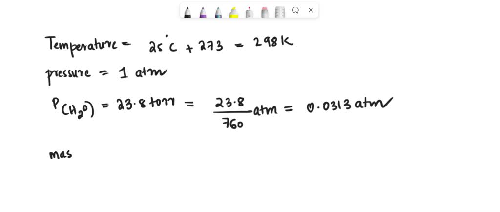 SOLVED: Helium is collected over water at 25°C and 1.00 atm total ...