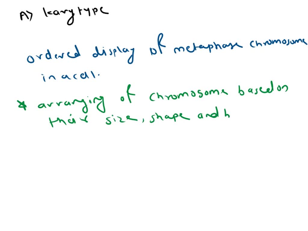 SOLVED A pictorial chart of chromosomes arranged from largest to