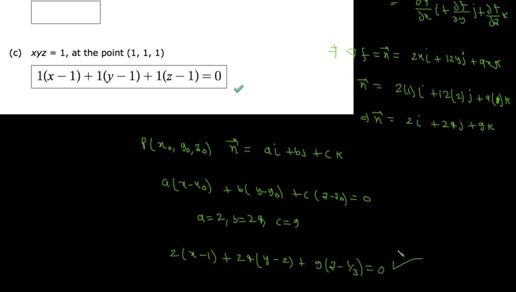 Y find the planes tangent to the following surfaces at the
