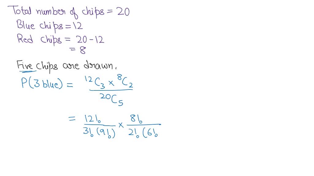 SOLVED An urn contains 20 chips numbered 120. The chips number 1 to