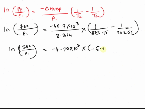 the-ambient-temperature-is-850f-and-the-humidity-of-the-surrounding-air-is-reported-to-be-640-using-the-clausius-clapeyron-equation-and-the-boiling-point-of-water-as-1000c-at-760-torr-calcul-54322