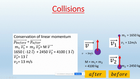 a-1650-kg-automobile-moving-south-120-ms-collides-with-a-2450-kg-automobile-moving-north-on-an-icy-road-the-automobiles-stick-together-and-move-300-ms-to-the-north-after-the-collision-what-i-94366