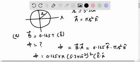a-circular-area-with-a-radius-of-530-cm-lies-in-the-xy-plane-what-is-the-magnitude-of-the-magnetic-flux-through-this-circle-due-to-a-uniform-magnetic-field-b-0165-t-oriented-in-the-following-ways-a-in