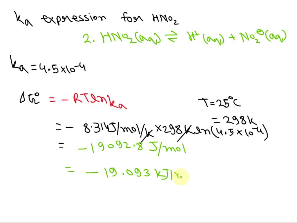 SOLVED: The value of Ka for nitrous acid (HNO2) in the following ...