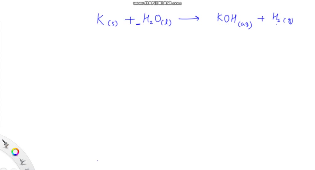 SOLVED What is the coefficient of H2O when the reaction is balanced? K
