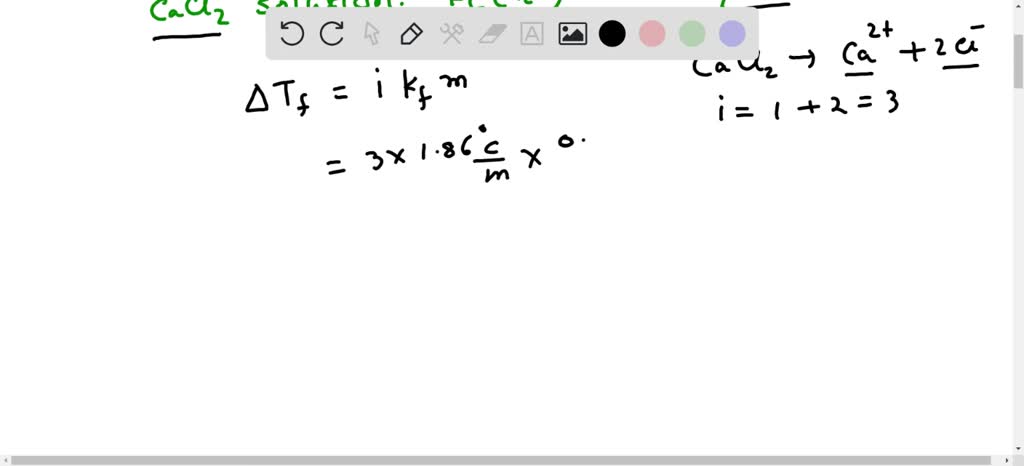 SOLVED: What is the freezing point of 0.0075 M aqueous calcium chloride ...