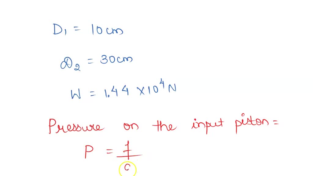 SOLVED "A hydraulic automobile lift has input and output pistons with