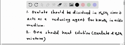 1-why-did-you-dissolve-oxalate-sodium-oxalate-or-your-sample-in-sulfuric-acid-rather-than-in-water-2-why-did-you-heat-solution-oxalate-and-sulfuric-acid-mixture-before-titration-with-kmno4-64925