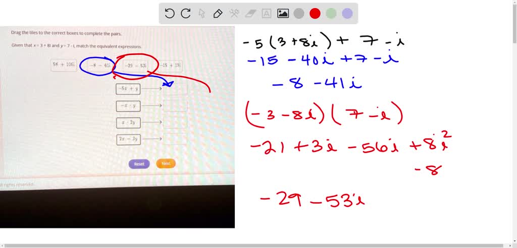 SOLVED: Drag the tiles to the correct boxes to complete the pairs ...