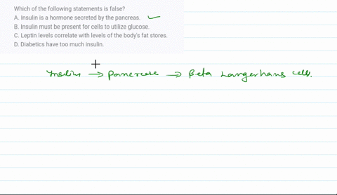 which-of-the-following-statements-is-false-a-insulin-is-a-hormone-secreted-by-the-pancreas-b-insulin-23137