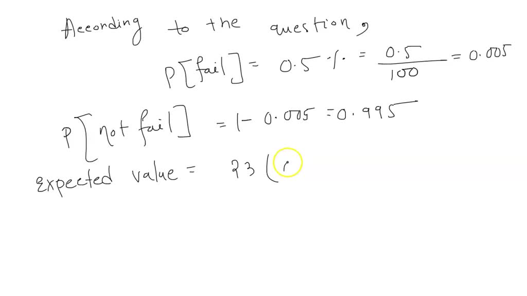 SOLVED A company estimates that 0.3 of their products will fail after