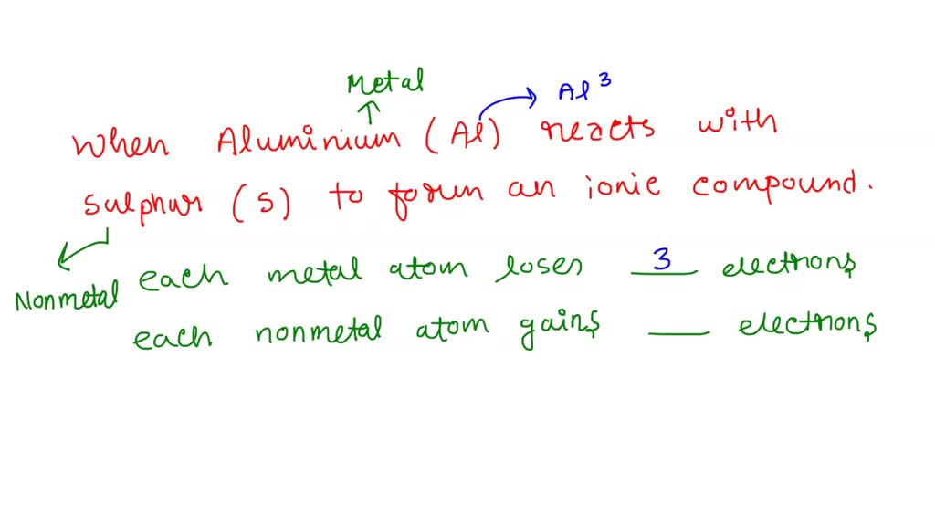 SOLVED When aluminum reacts with sulfur to form an ionic compound