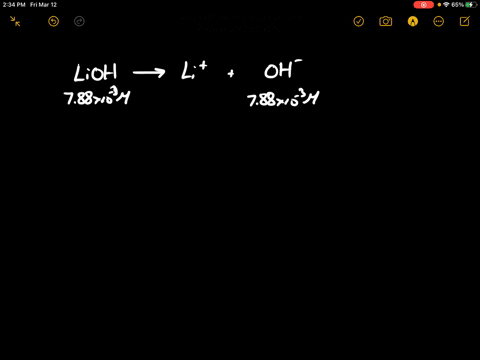 what-is-the-ph-of-a-788-x10-3-m-lioh-solution
