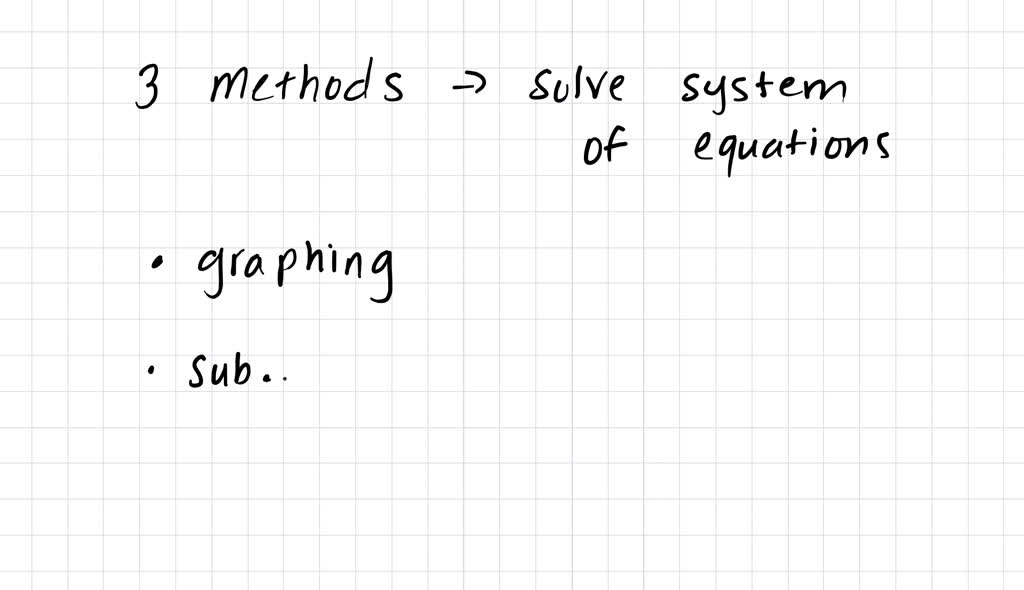SOLVED: a. List the three methods used to solve a system of equations ...