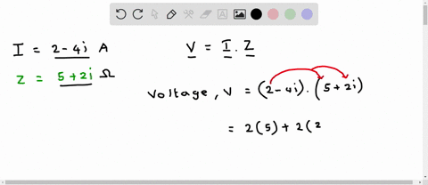 the-voltage-v-in-volts-across-jy-element-in-an-ac-circuit-is-calculated-4-product-of-the-current-and-the-impedance-z-v-iz-_-find-the-voltage-in-a-circuit-with-a-current-i-2-4i-a-and-an-imped-98969