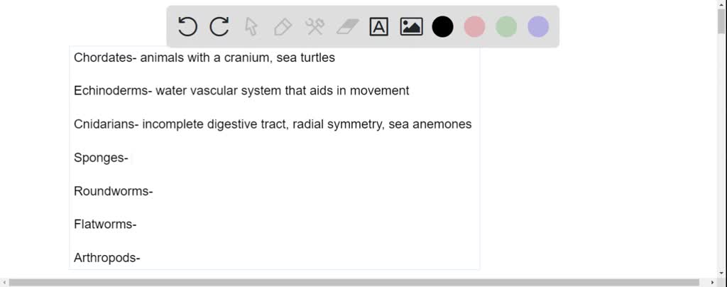 SOLVED: Drag each description on the left to the animal phylum on the