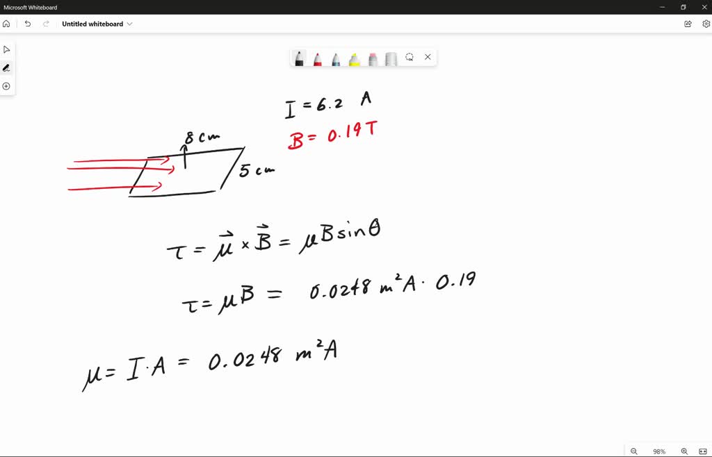 SOLVED The plane of a 5.0 cm x 8.0 cm rectangular loop of wire is