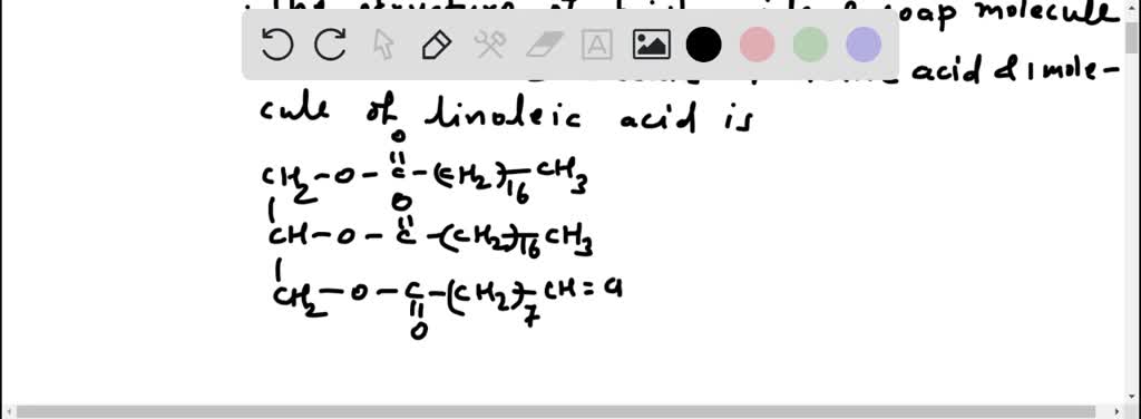 SOLVED: Draw the structures of the triglyceride and the soap molecules ...