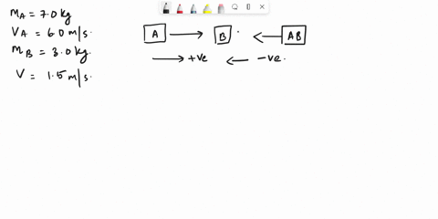 a-70-kg-object-a-moving-60-ms-collides-with-and-sticks-to-a-30-kg-object-b-after-the-collision-the-composite-object-ab-is-moving-15-ms-in-a-direction-opposite-to-the-initial-direction-of-mot-14142