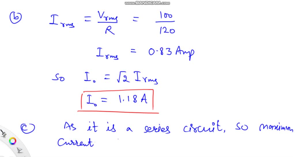 SOLVED: A 120Î© resistor, a 0.1 microF capacitor, and a 0.1 H inductor ...