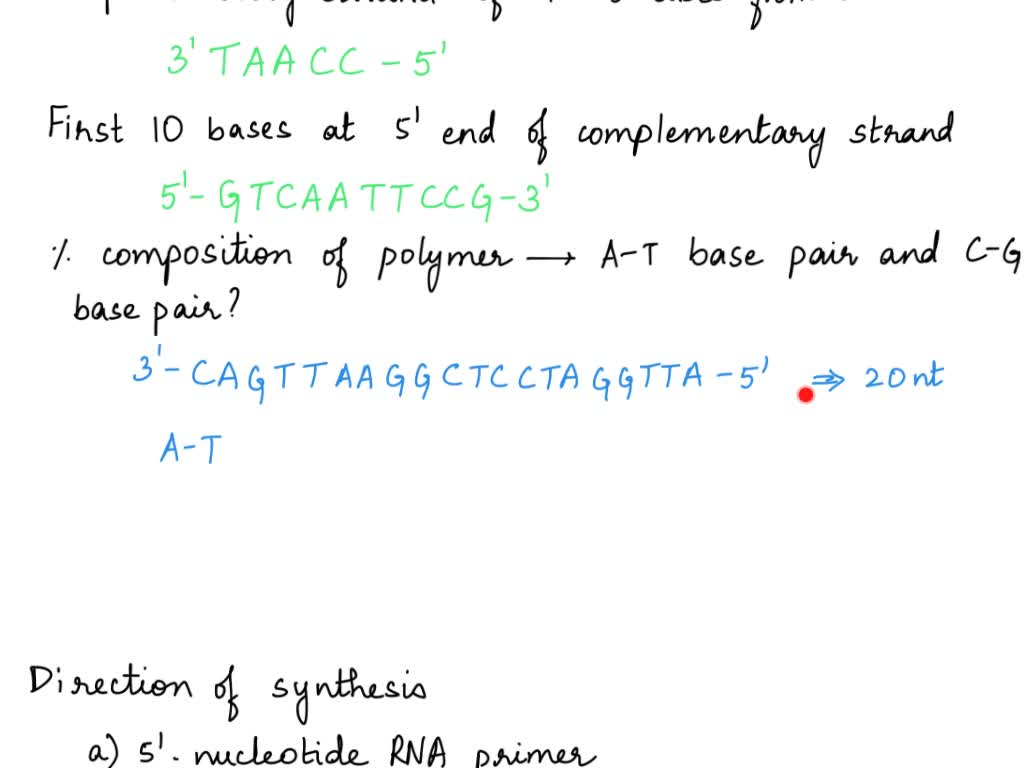 2. Suppose the following base sequence was found in a 20-base DNA ...