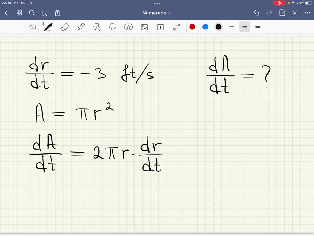 solved-if-the-radius-of-a-circle-decreases-at-a-rate-of-3-ft-s-what