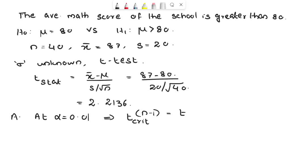 High Average Math SOLVED: A math teacher in 3 high school claims that average math score ...