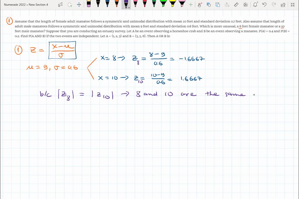 SOLVED: Assume that the length of female adult manatee follows a